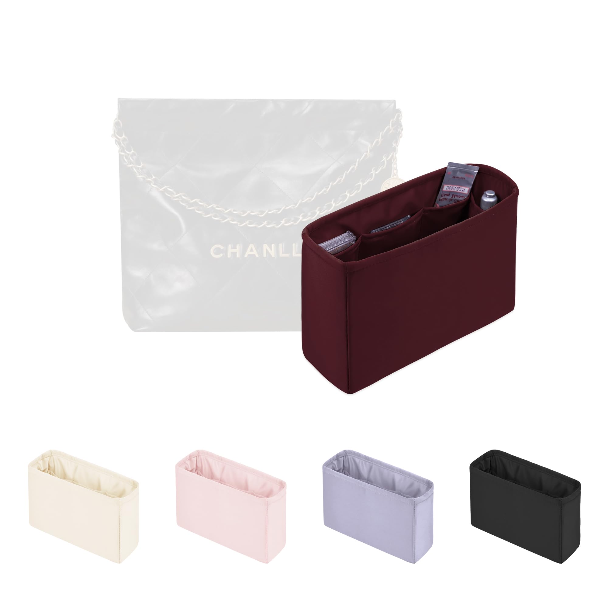 Purse Organizer Insert for Chanel 22 Bag, Satin Luxury Bag Insert